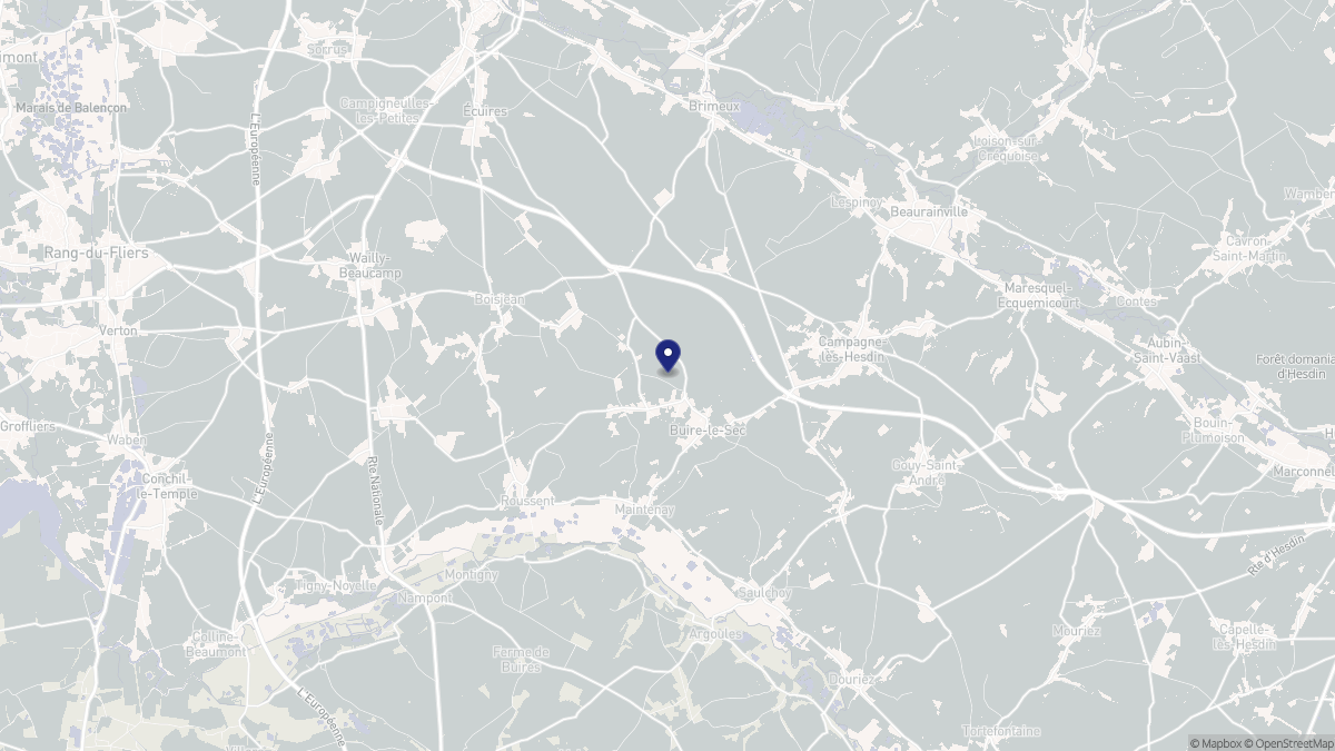 Aperçu cartographique de Buire-le-Sec, centré sur la commune