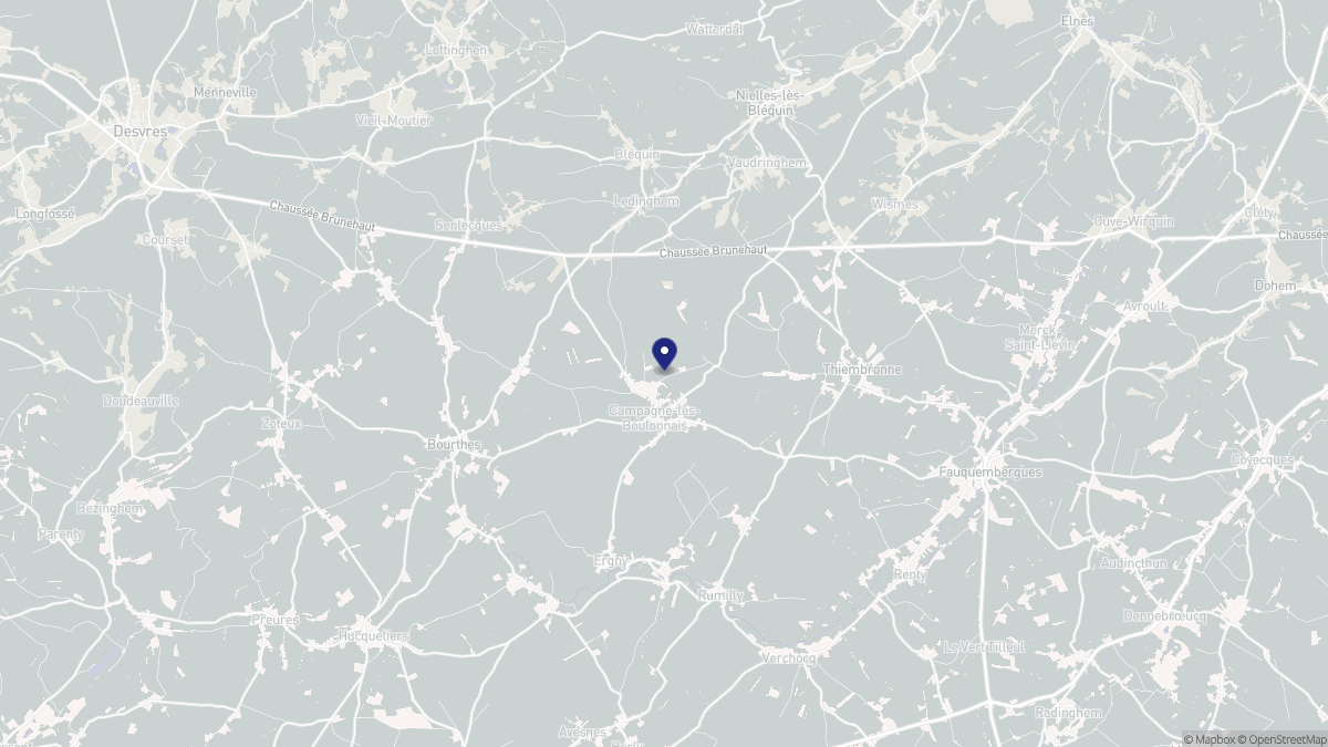 Aperçu cartographique de Campagne-lès-Boulonnais, centré sur la commune