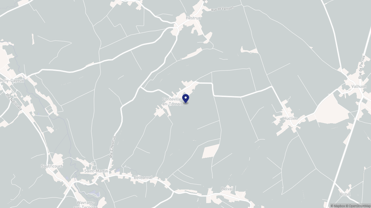 Aperçu cartographique de Conteville-en-Ternois, centré sur la commune