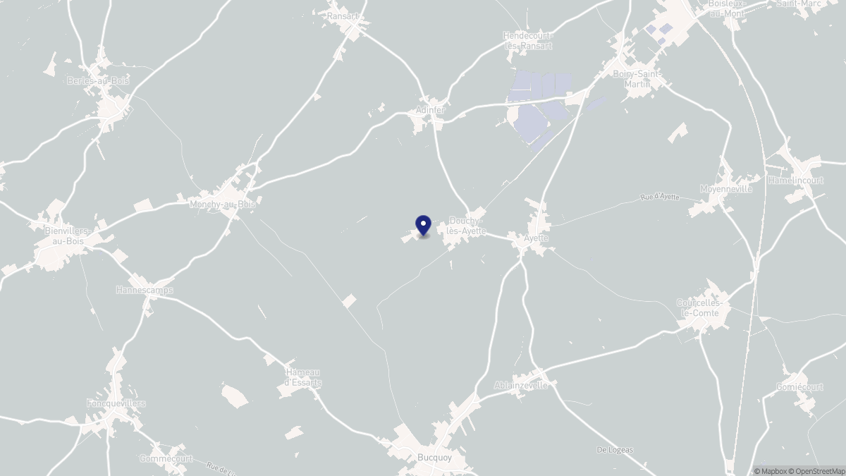 Aperçu cartographique de Douchy-lès-Ayette, centré sur la commune