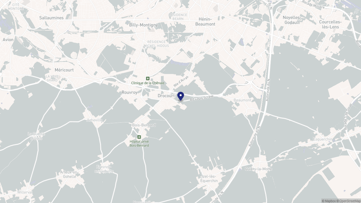 Aperçu cartographique de Drocourt, centré sur la commune
