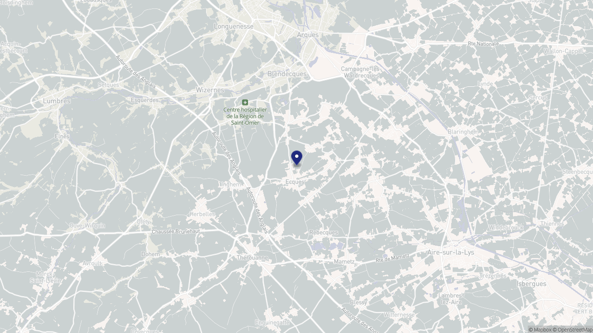 Aperçu cartographique de Ecques, centré sur la commune