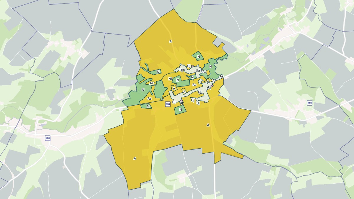 Aperçu cartographique de Estrée-Wamin, centré sur la commune