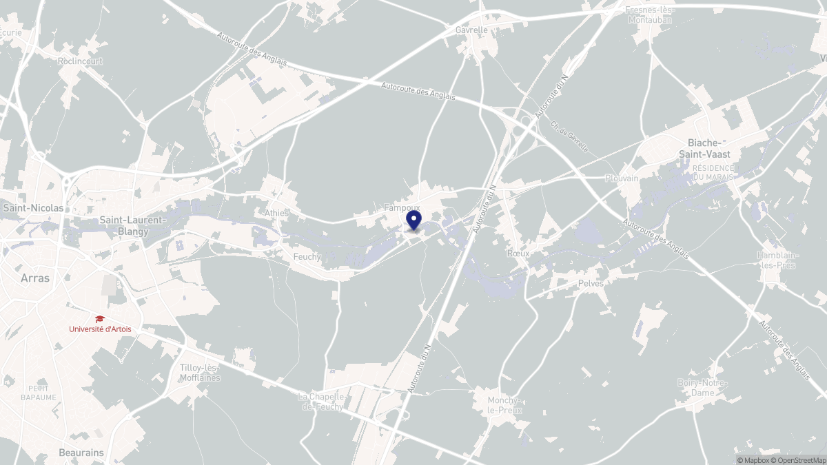 Aperçu cartographique de Fampoux, centré sur la commune