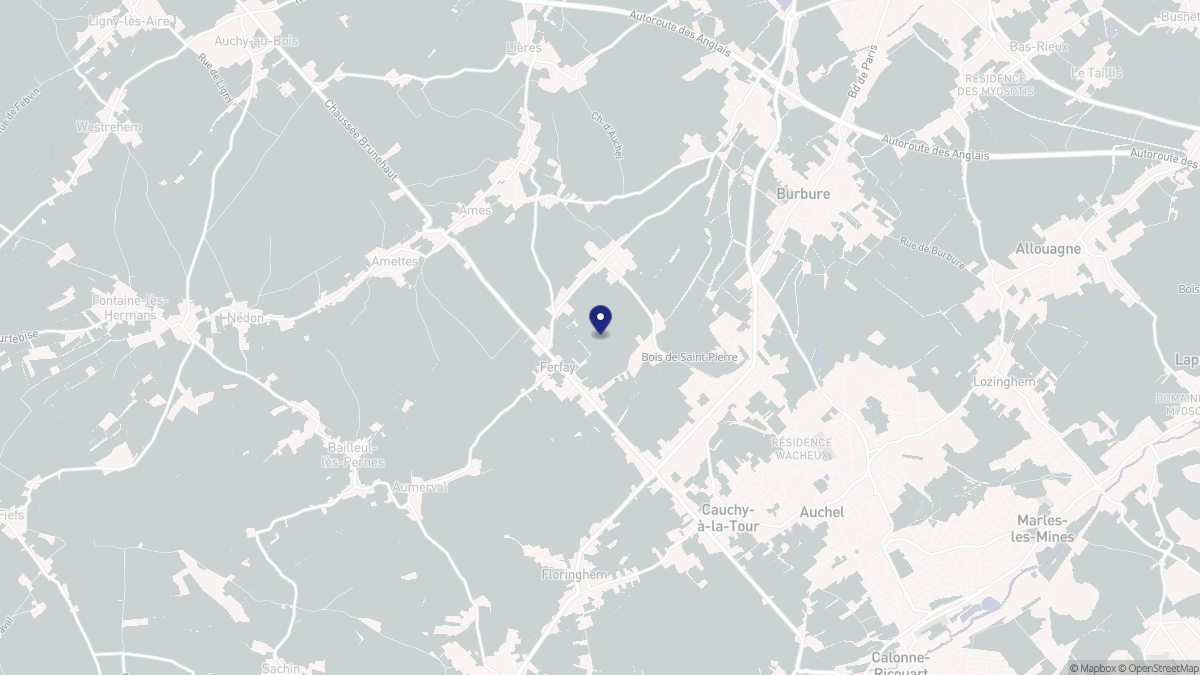 Aperçu cartographique de Ferfay, centré sur la commune