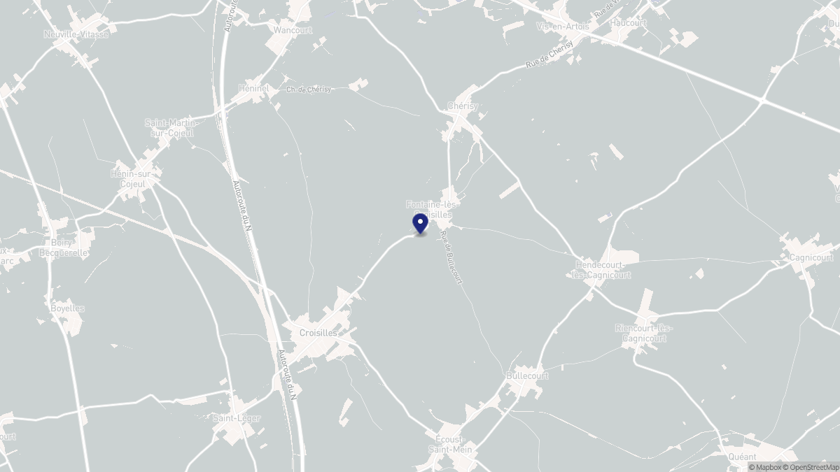 Aperçu cartographique de Fontaine-lès-Croisilles, centré sur la commune