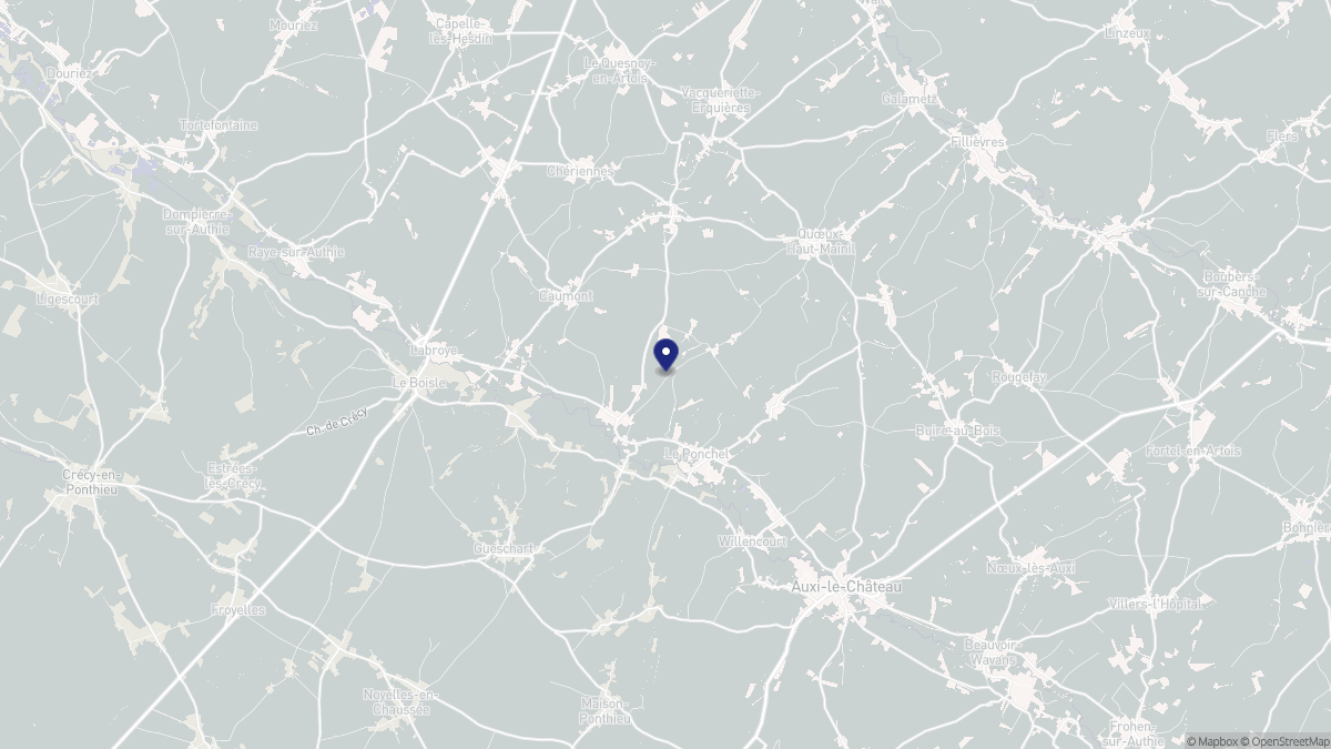 Aperçu cartographique de Gennes-Ivergny, centré sur la commune