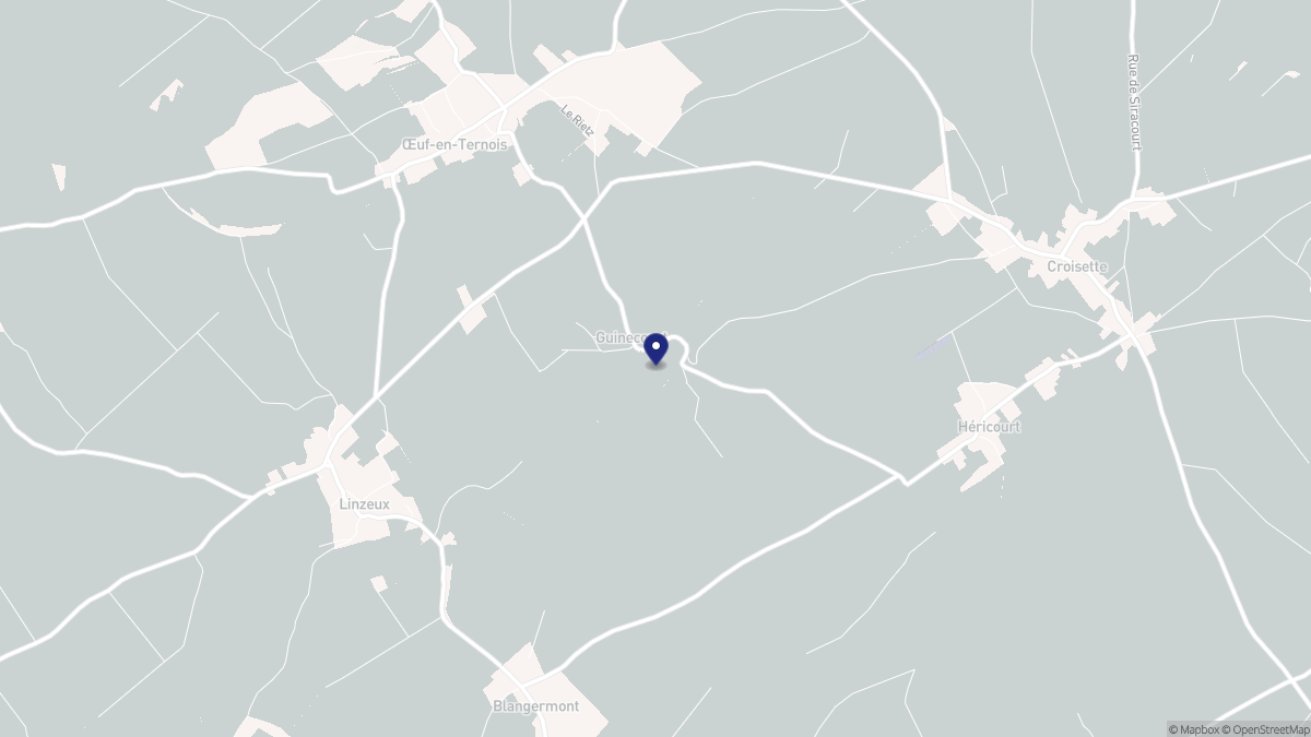 Aperçu cartographique de Guinecourt, centré sur la commune