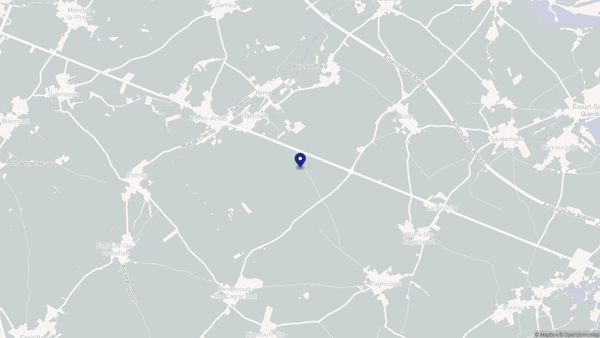 Aperçu cartographique de Haucourt, centré sur la commune