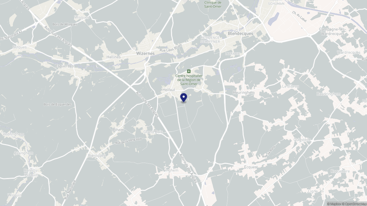 Aperçu cartographique de Helfaut, centré sur la commune