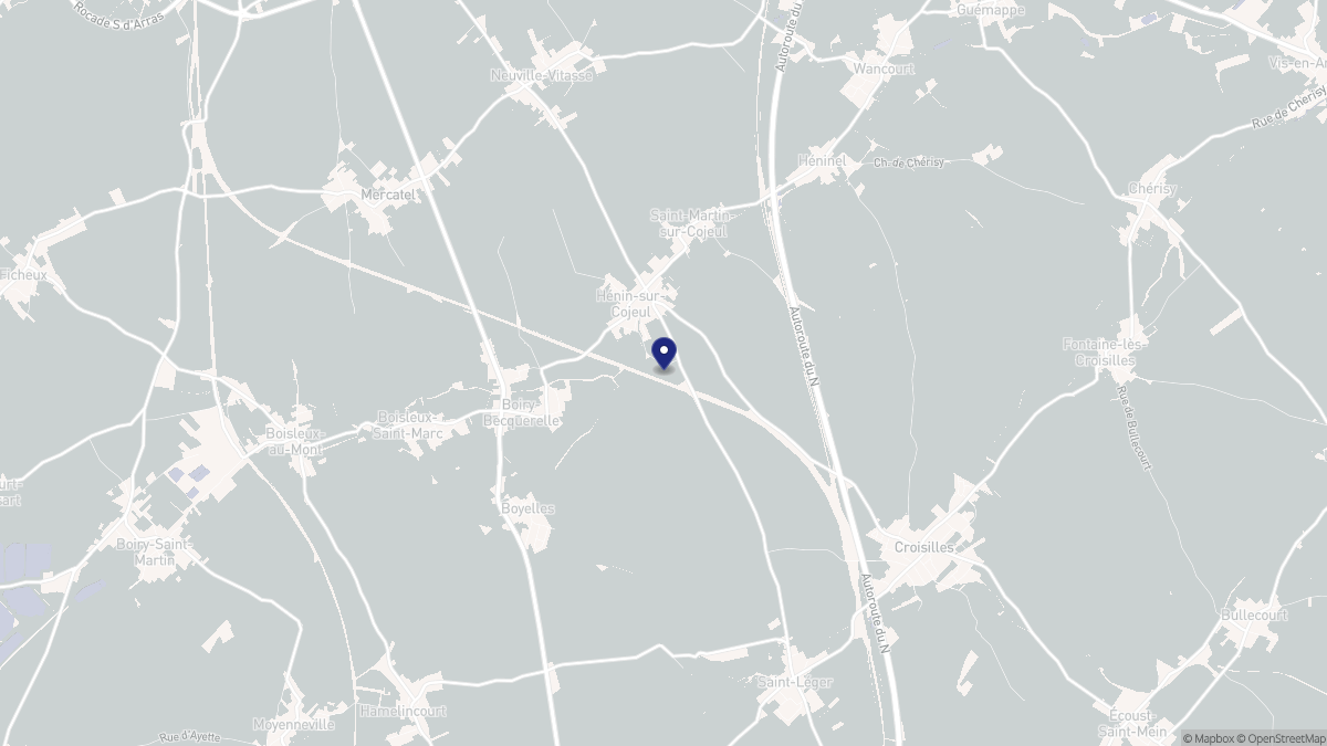 Aperçu cartographique de Hénin-sur-Cojeul, centré sur la commune