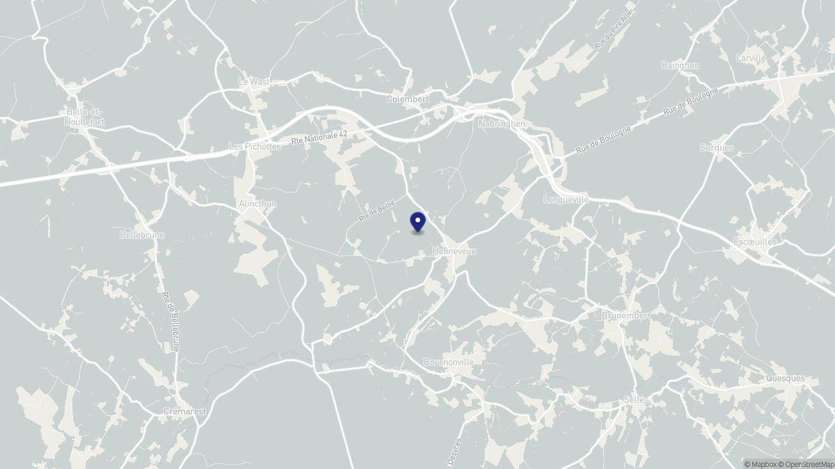 Aperçu cartographique de Henneveux, centré sur la commune