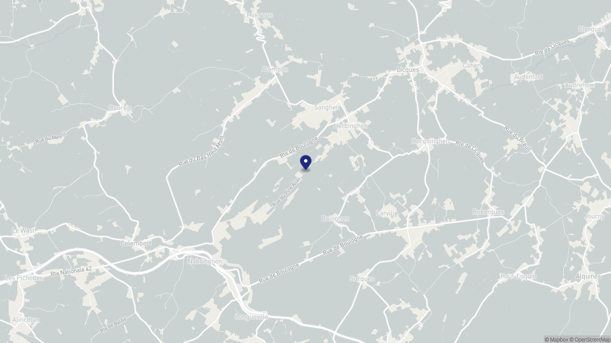 Aperçu cartographique de Herbinghen, centré sur la commune
