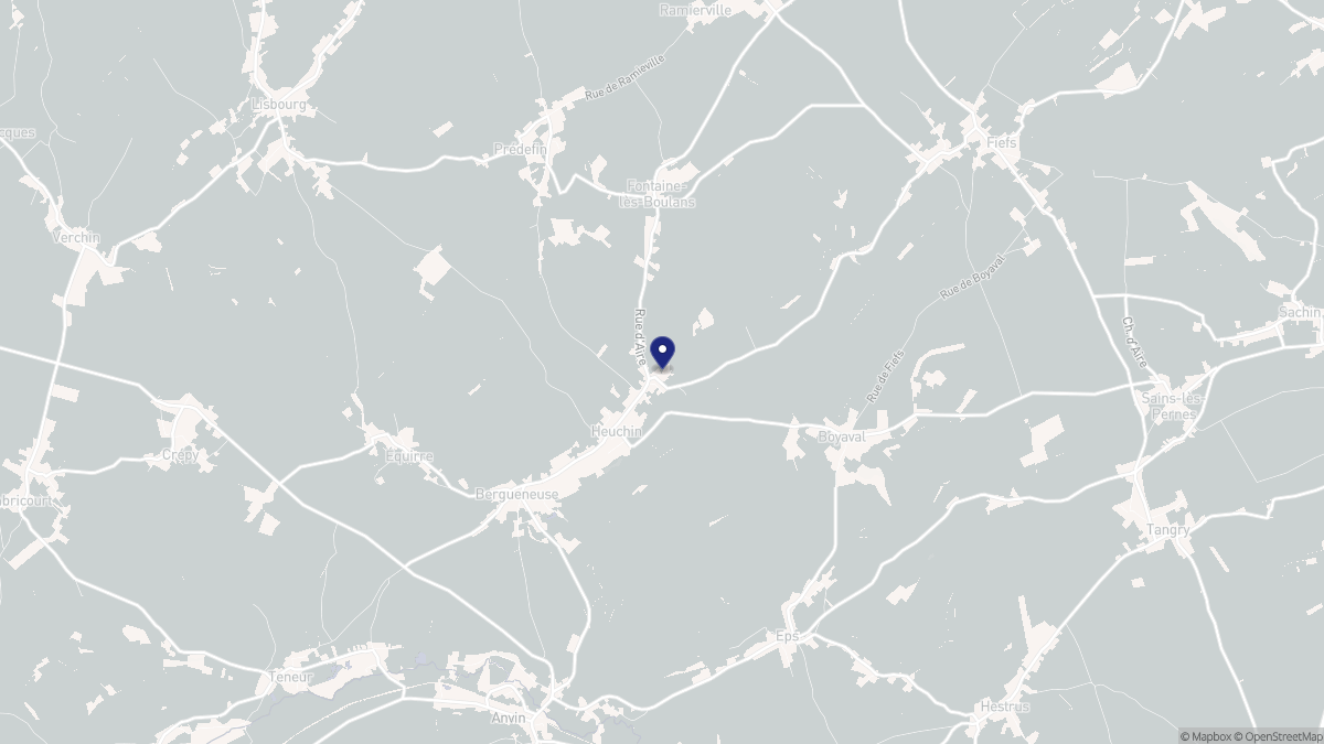 Aperçu cartographique de Heuchin, centré sur la commune