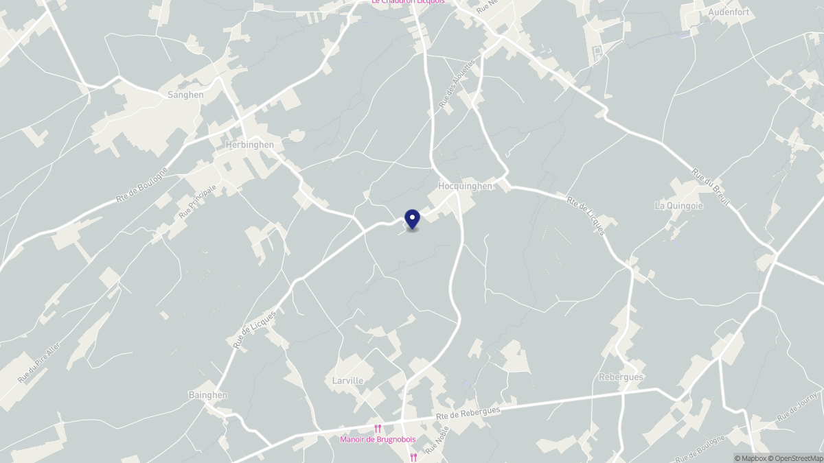 Aperçu cartographique de Hocquinghen, centré sur la commune