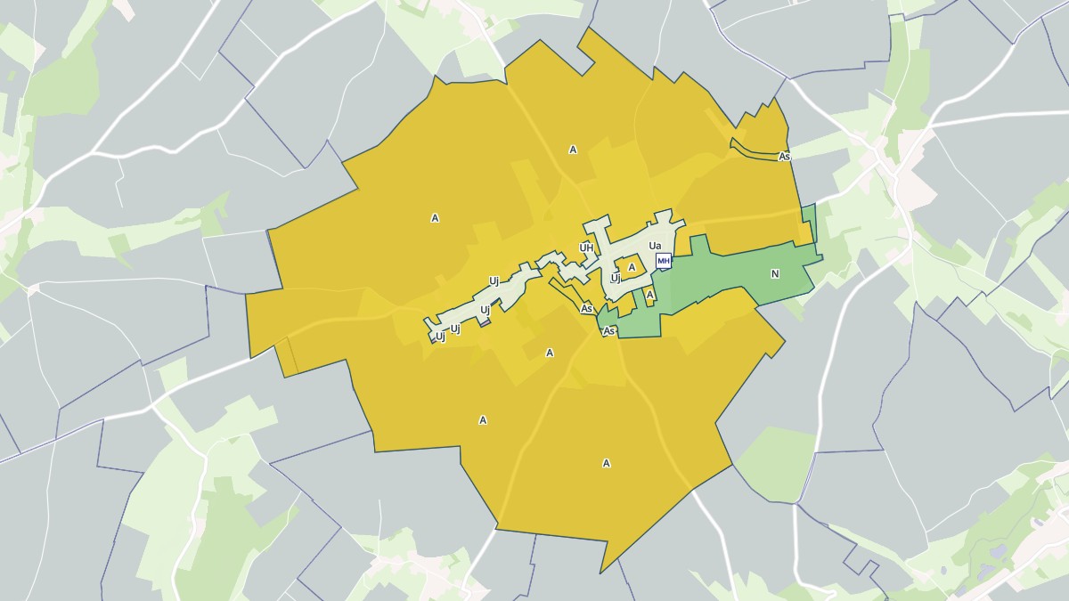 Aperçu cartographique de Houvin-Houvigneul, centré sur la commune