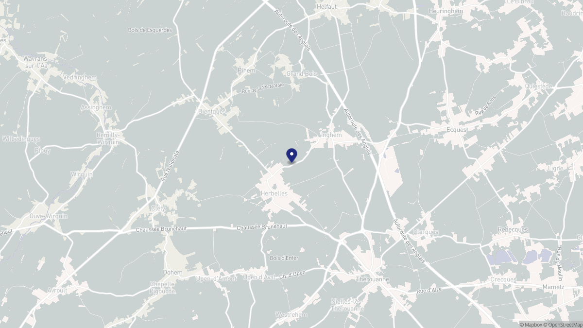 Aperçu cartographique de Bellinghem, centré sur la commune