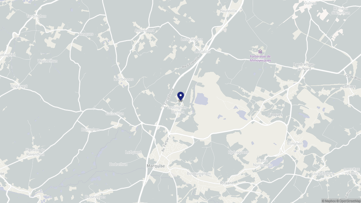 Aperçu cartographique de Leulinghen-Bernes, centré sur la commune