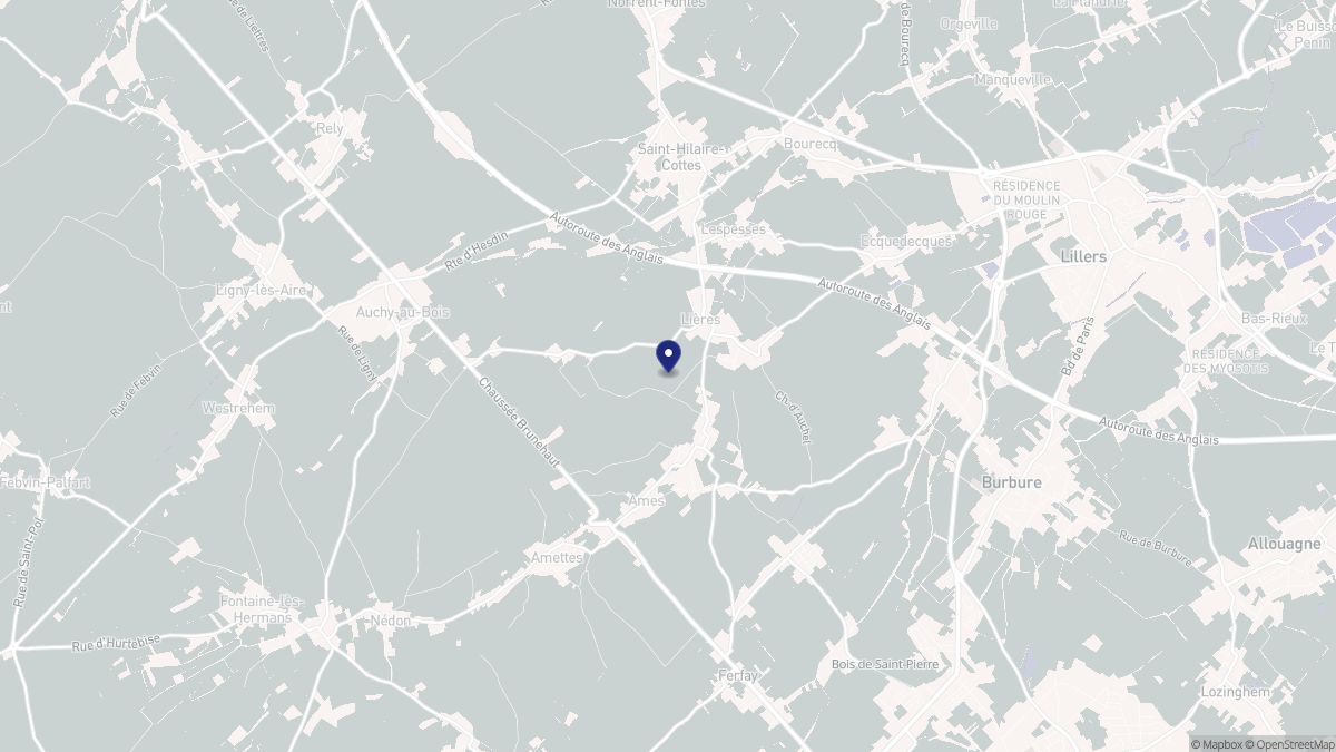 Aperçu cartographique de Lières, centré sur la commune