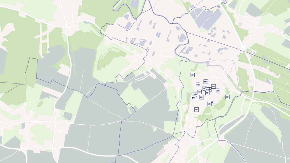 Aperçu cartographique de La Madelaine-sous-Montreuil, centré sur la commune