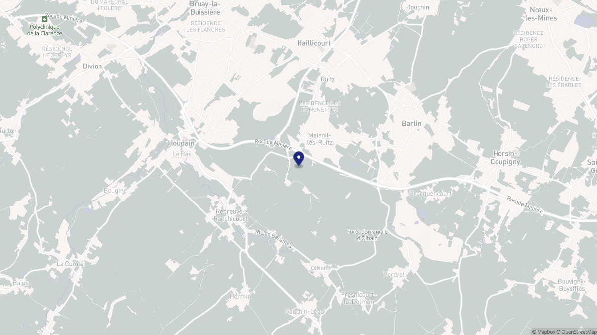 Aperçu cartographique de Maisnil-lès-Ruitz, centré sur la commune