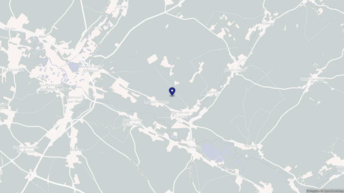 Aperçu cartographique de Marles-sur-Canche, centré sur la commune