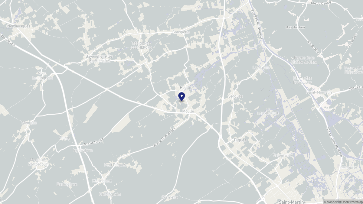 Aperçu cartographique de Moulle, centré sur la commune