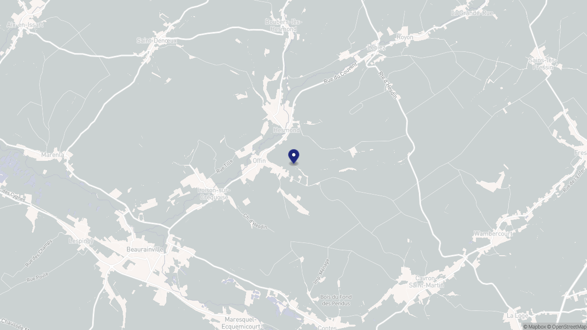 Aperçu cartographique de Offin, centré sur la commune