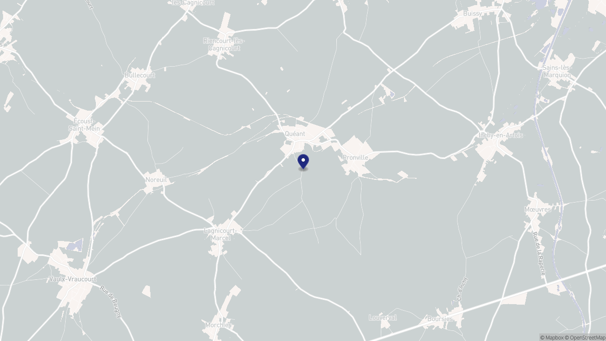 Aperçu cartographique de Quéant, centré sur la commune