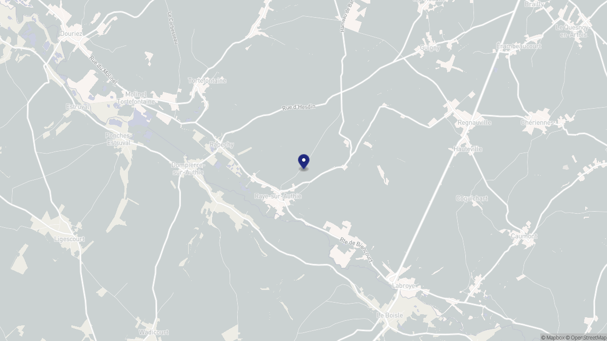 Aperçu cartographique de Raye-sur-Authie, centré sur la commune