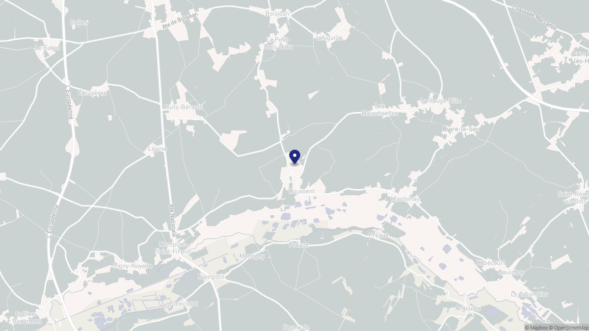 Aperçu cartographique de Roussent, centré sur la commune