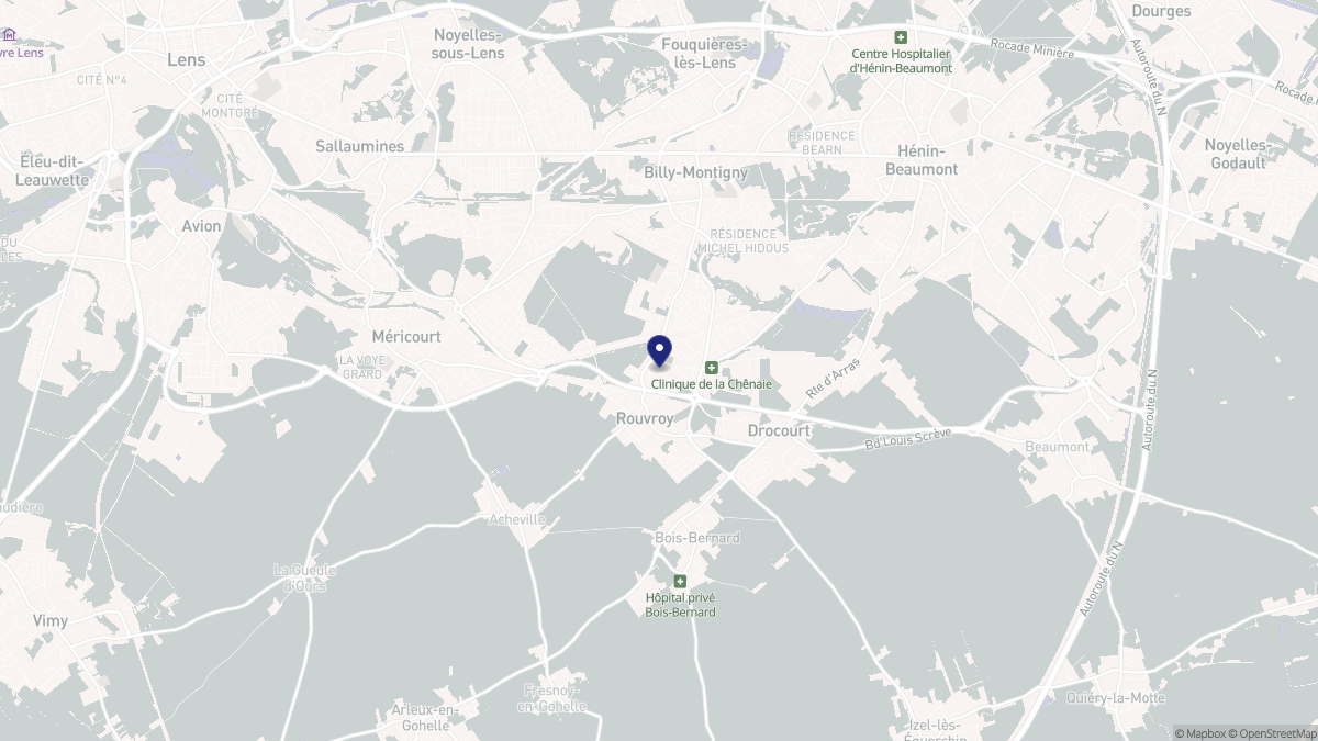 Aperçu cartographique de Rouvroy, centré sur la commune