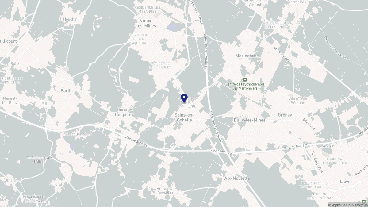 Aperçu cartographique de Sains-en-Gohelle, centré sur la commune