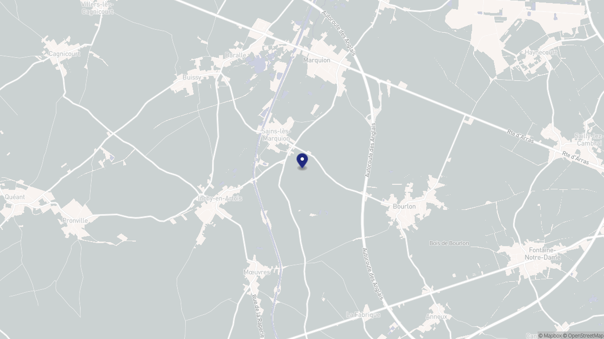 Aperçu cartographique de Sains-lès-Marquion, centré sur la commune
