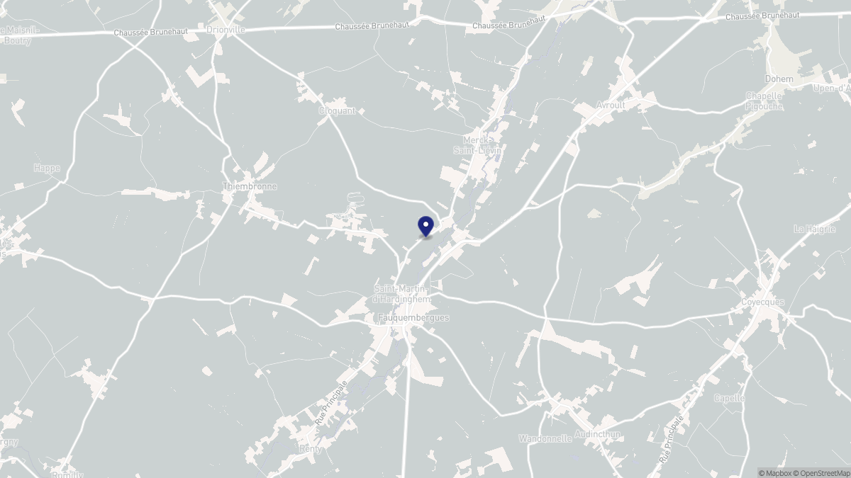 Aperçu cartographique de Saint-Martin-d'Hardinghem, centré sur la commune