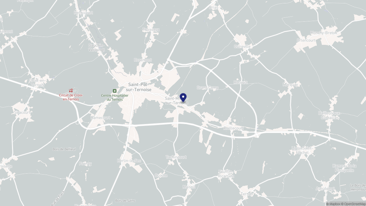Aperçu cartographique de Saint-Michel-sur-Ternoise, centré sur la commune