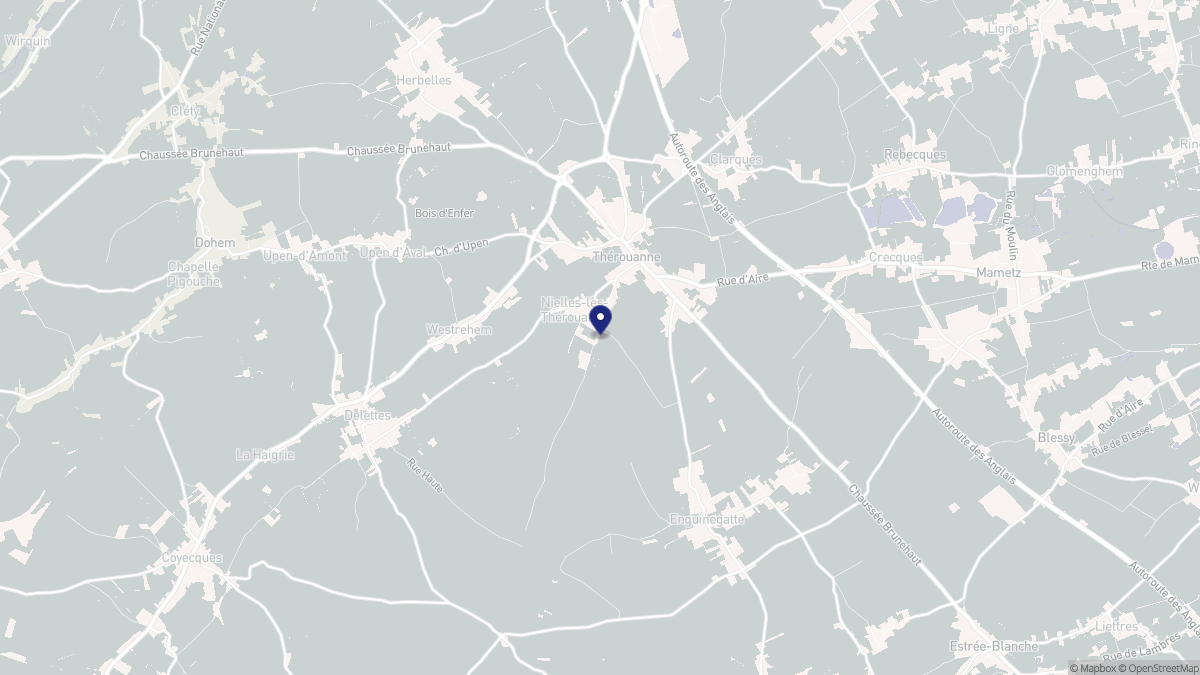 Aperçu cartographique de Thérouanne, centré sur la commune