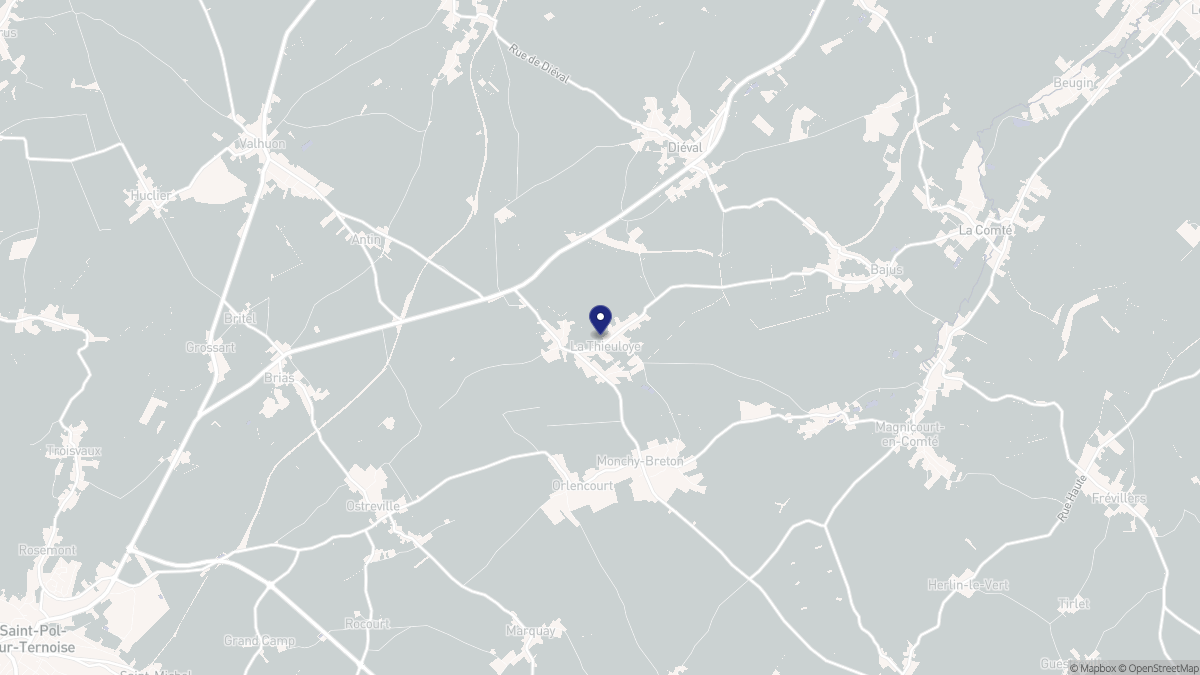 Aperçu cartographique de La Thieuloye, centré sur la commune