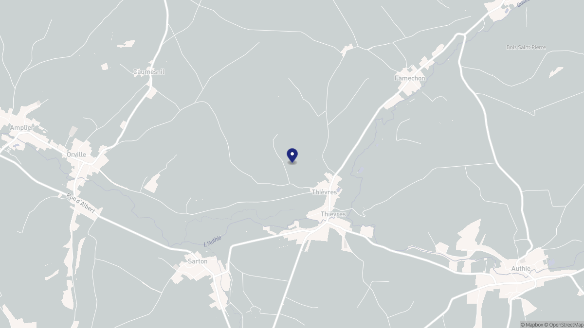 Aperçu cartographique de Thièvres, centré sur la commune