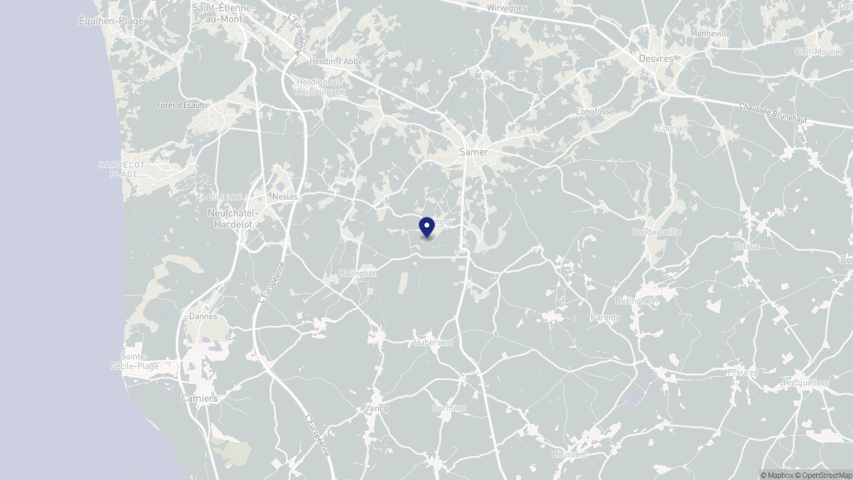 Aperçu cartographique de Tingry, centré sur la commune