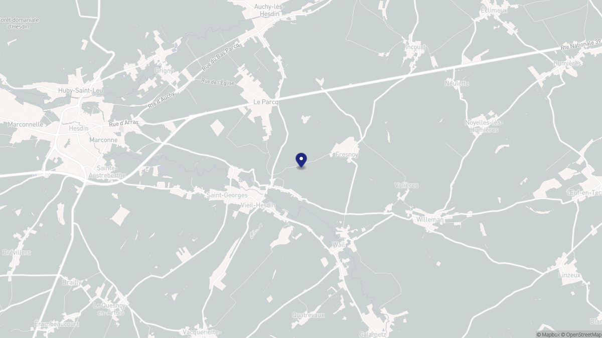 Aperçu cartographique de Vieil-Hesdin, centré sur la commune