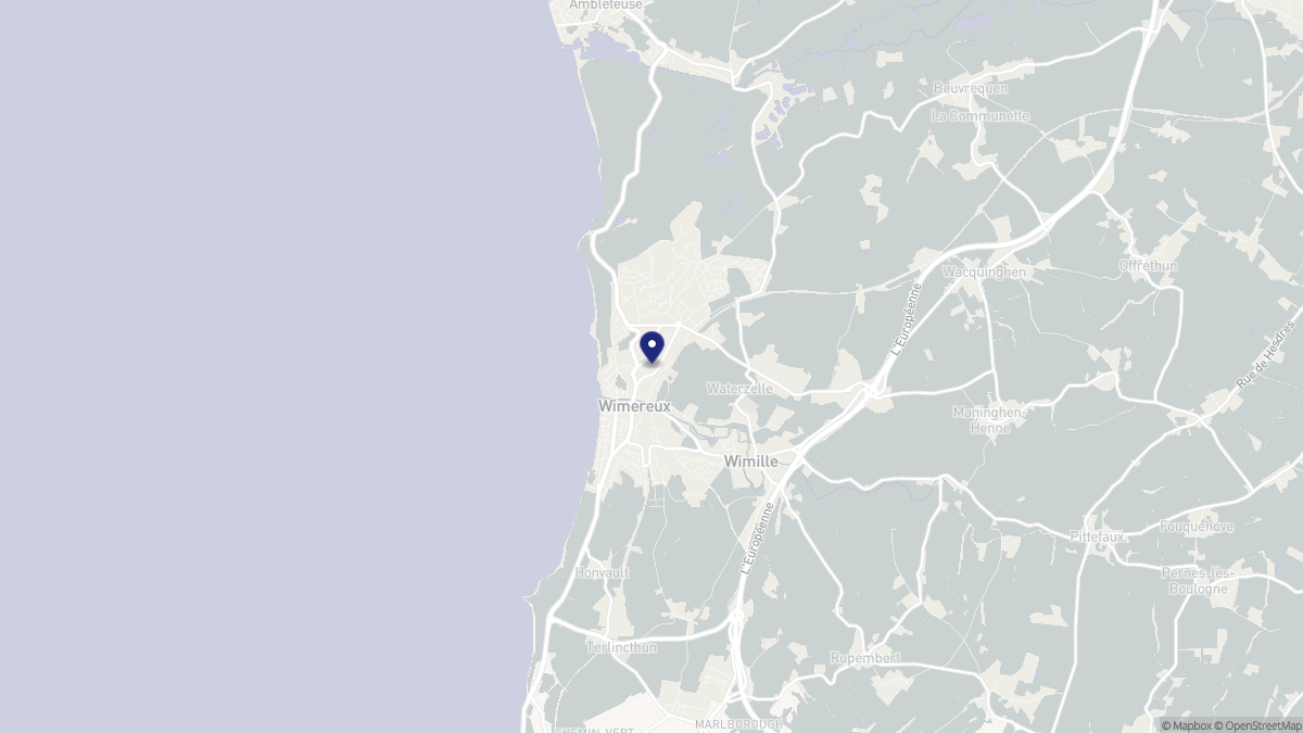 Aperçu cartographique de Wimereux, centré sur la commune