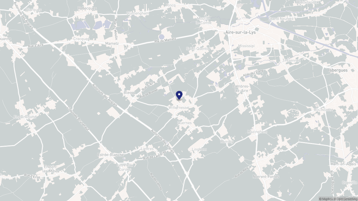 Aperçu cartographique de Witternesse, centré sur la commune