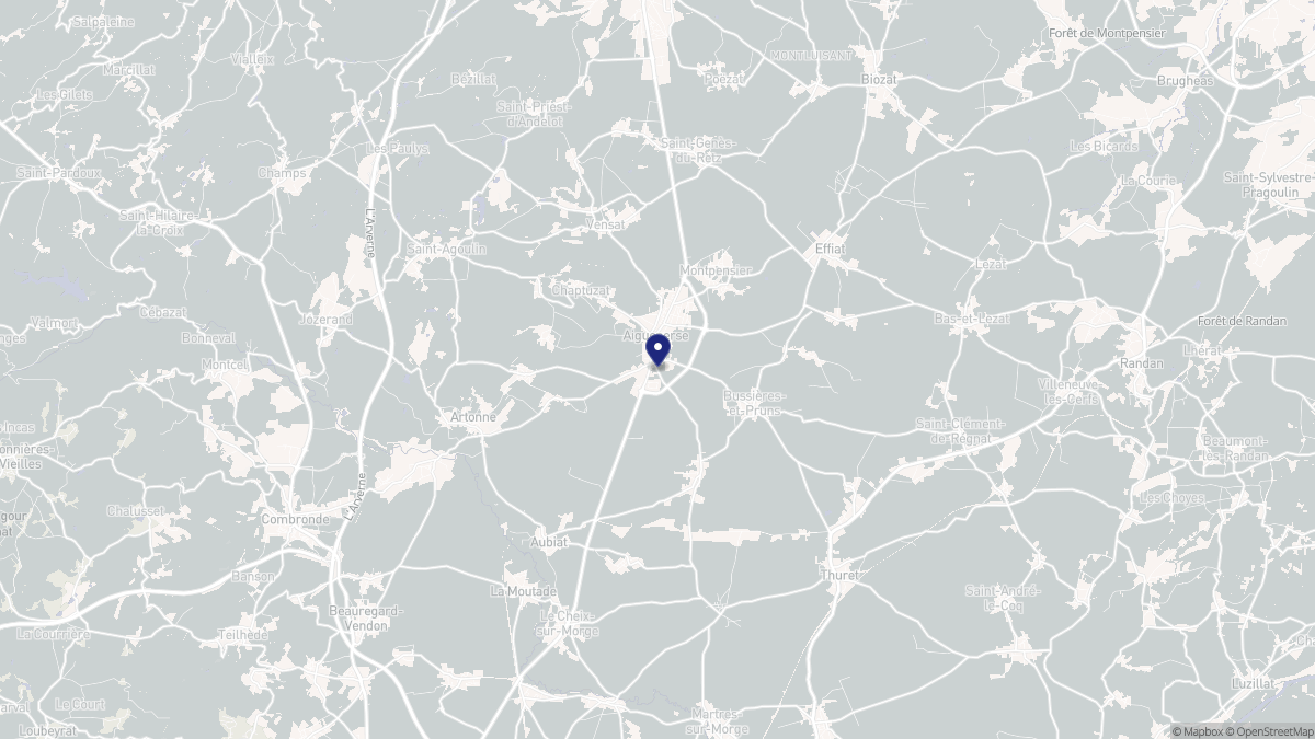 Aperçu cartographique de Aigueperse, centré sur la commune