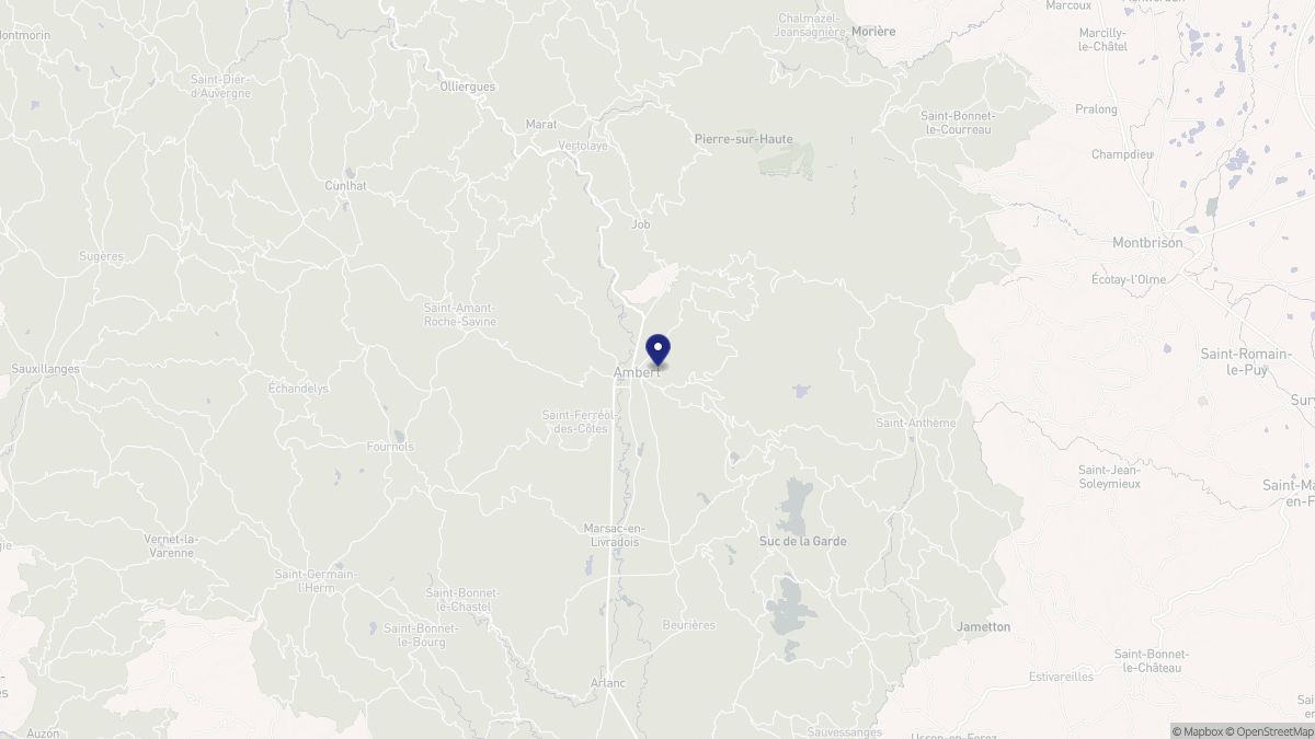 Aperçu cartographique de Ambert, centré sur la commune