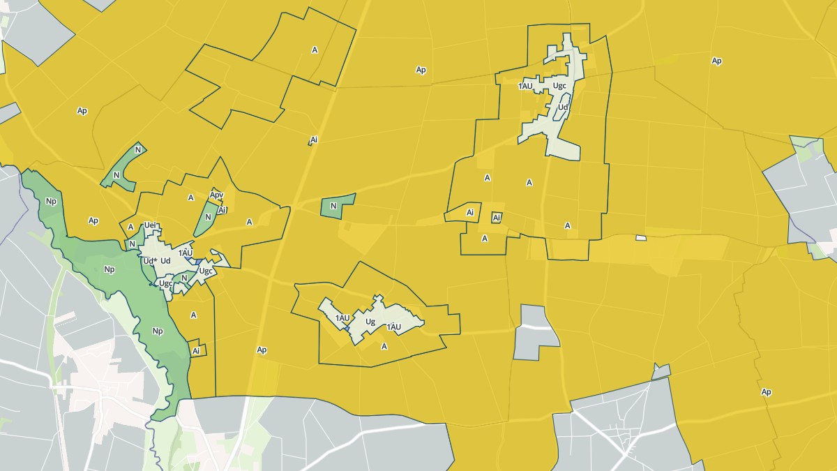 Aperçu cartographique de Aubiat, centré sur la commune