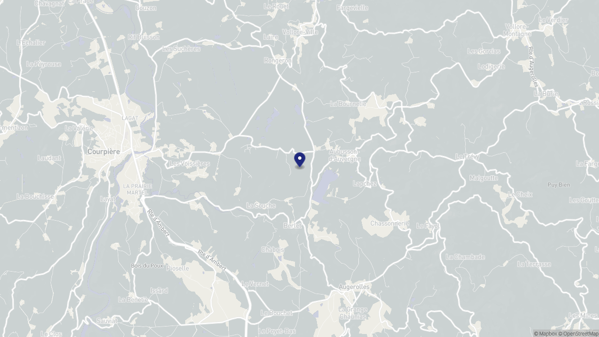 Aperçu cartographique de Aubusson-d'Auvergne, centré sur la commune