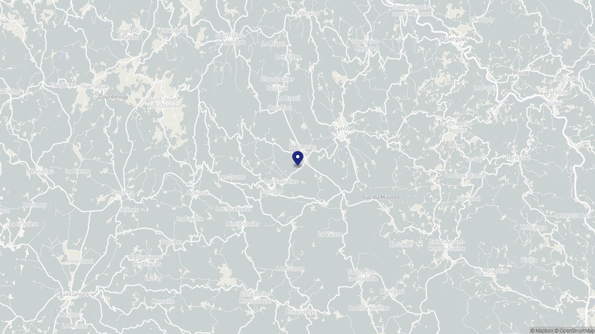 Aperçu cartographique de Auzelles, centré sur la commune