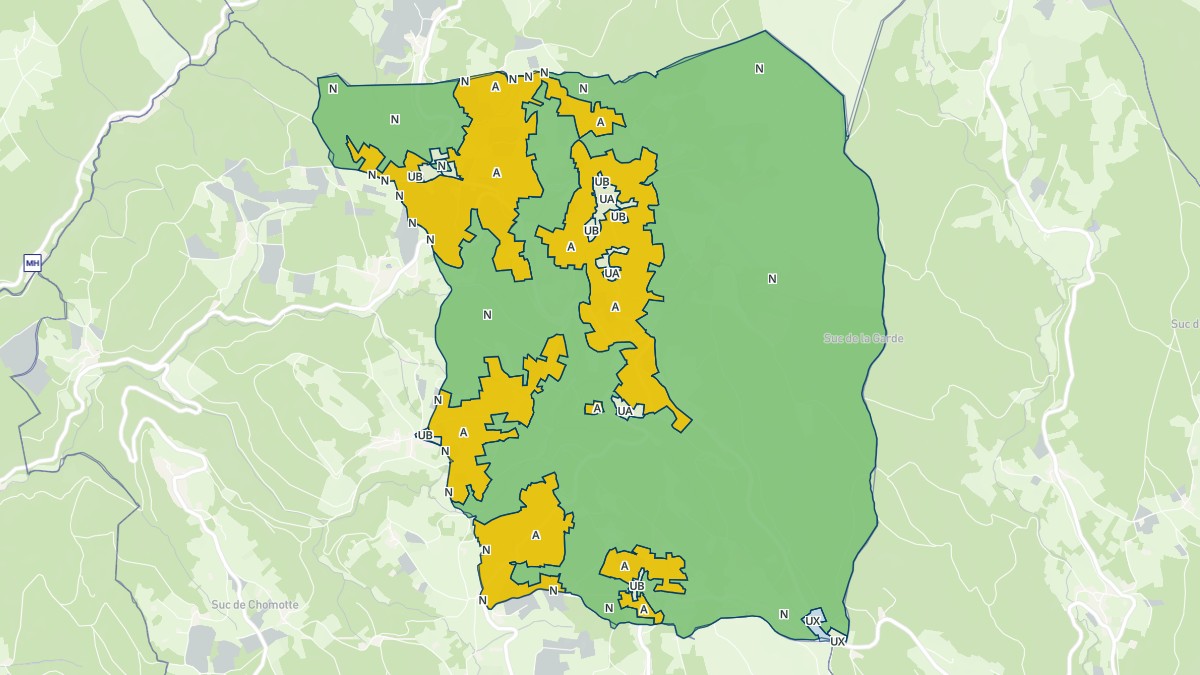 Aperçu cartographique de Baffie, centré sur la commune
