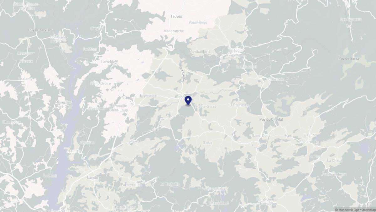 Aperçu cartographique de Bagnols, centré sur la commune